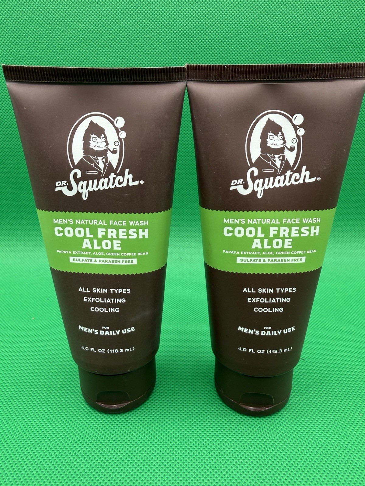 (2 Pack) Dr. Squatch Men’s Natural Face Wash COOL FRESH ALOE 4oz ea E42