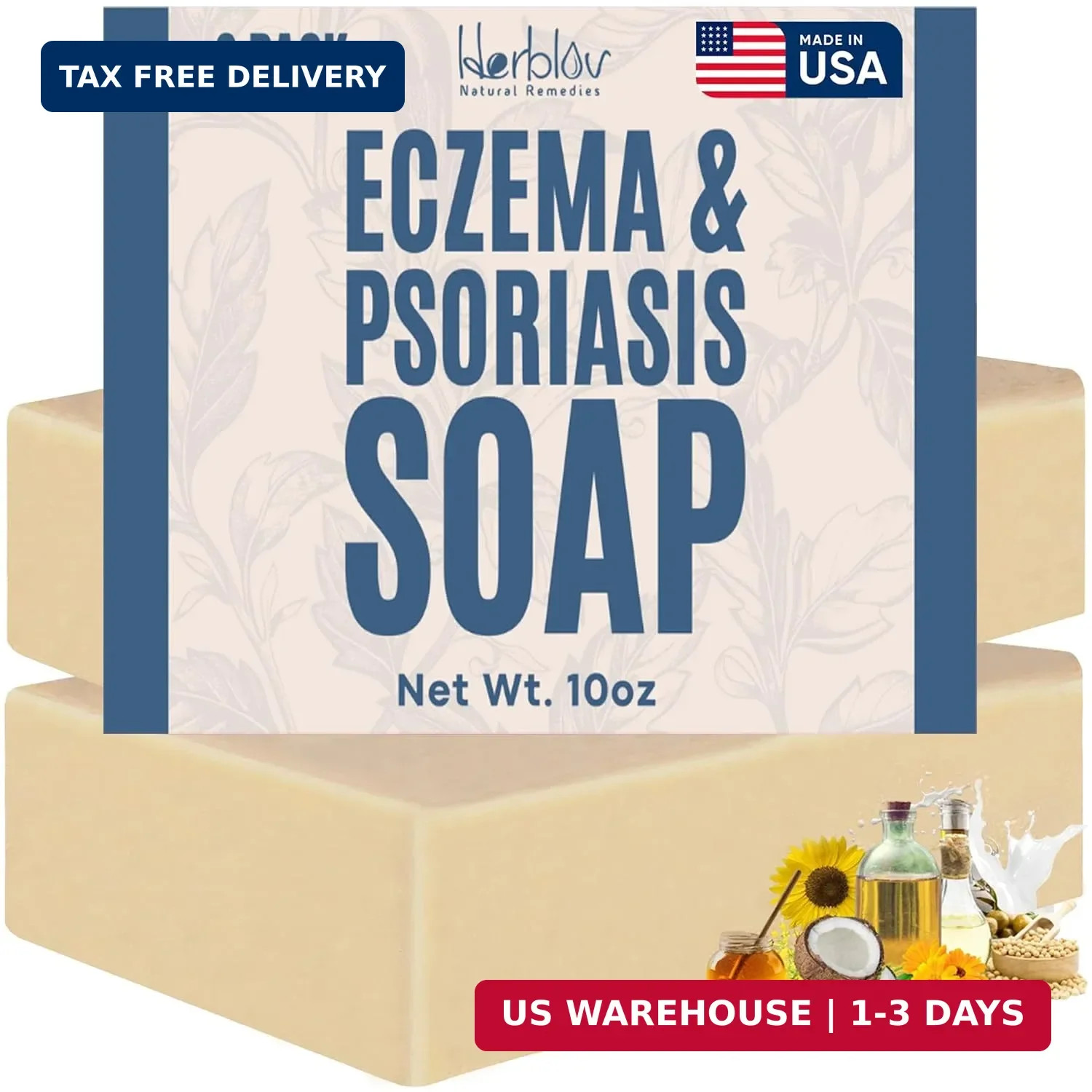 Eczema Soap Bar for Face and Body – All Natural Dermatitis, Psoriasis Treatment