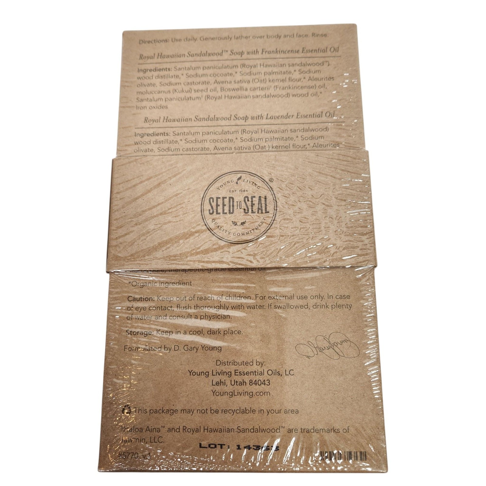 Young Living Royal Hawaiian Sandalwood Soap Collection 3 Bars 1.55oz Each Set
