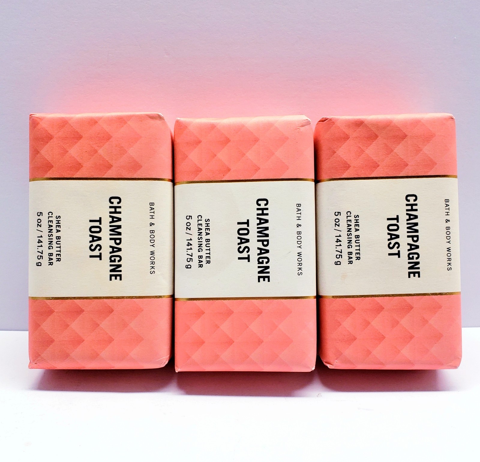 Bath & Body Works CHAMPAGNE TOAST Shea Butter Cleansing Bar Soap, 5 oz (3 pack)
