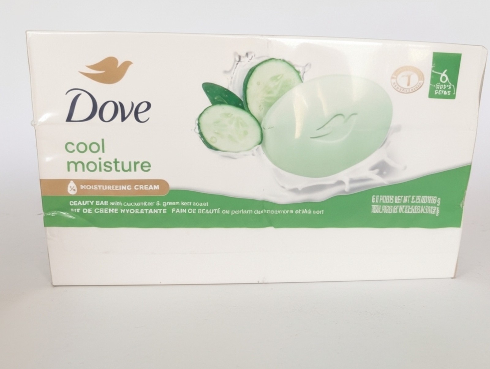 6 Dove Cool Moisture Cucumber & Green Tea Moisturizer Cream Bar Soap 3.75oz Ea