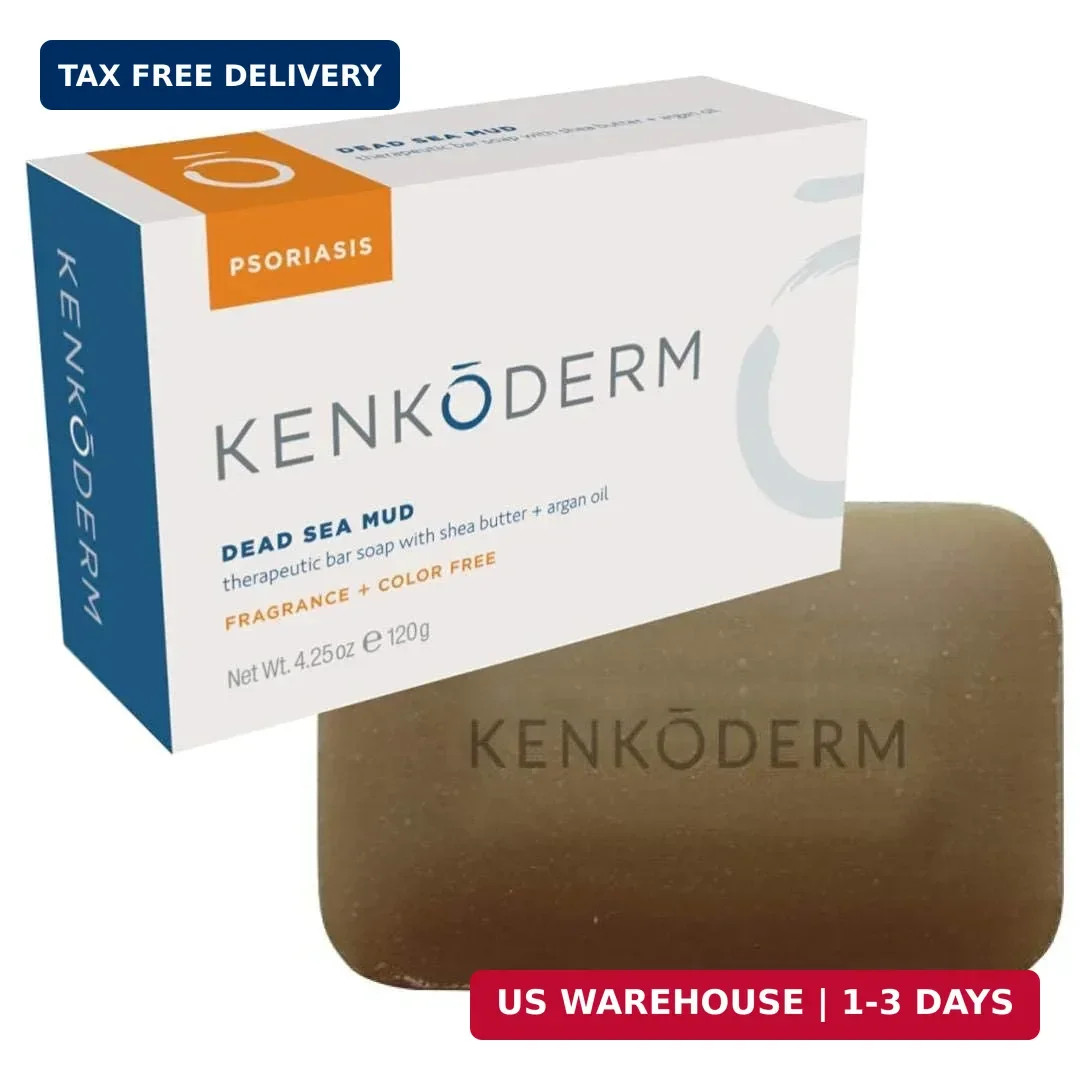 Kenkoderm Psoriasis Dead Sea Mud Soap with Argan Oil & Shea Butter Natural 80g