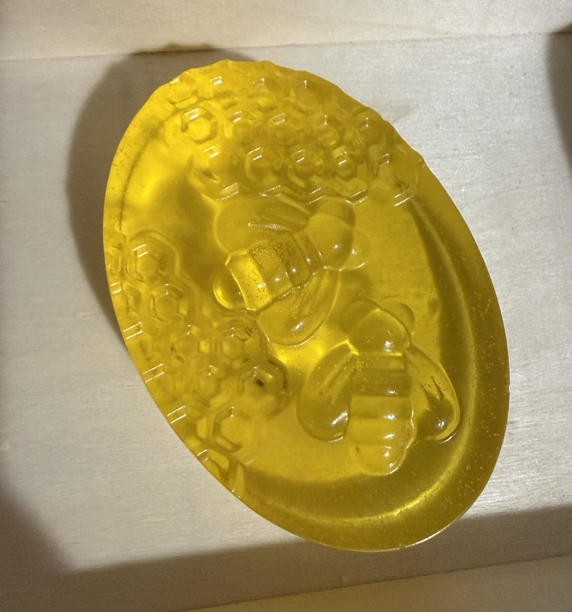 Translucent Yellow Honeycomb Bee Oval Body Bar Soap for Men & Women, Hands