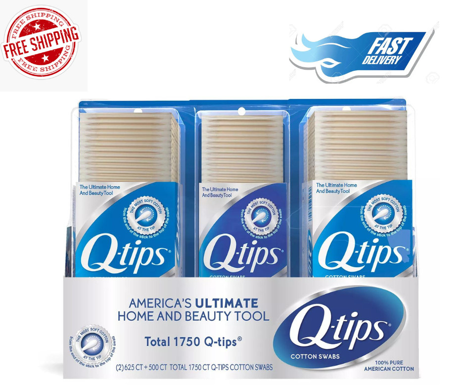 Q-tips Cotton Swabs {625 ct., 2 pk. + 500 ct., 1 pk.}