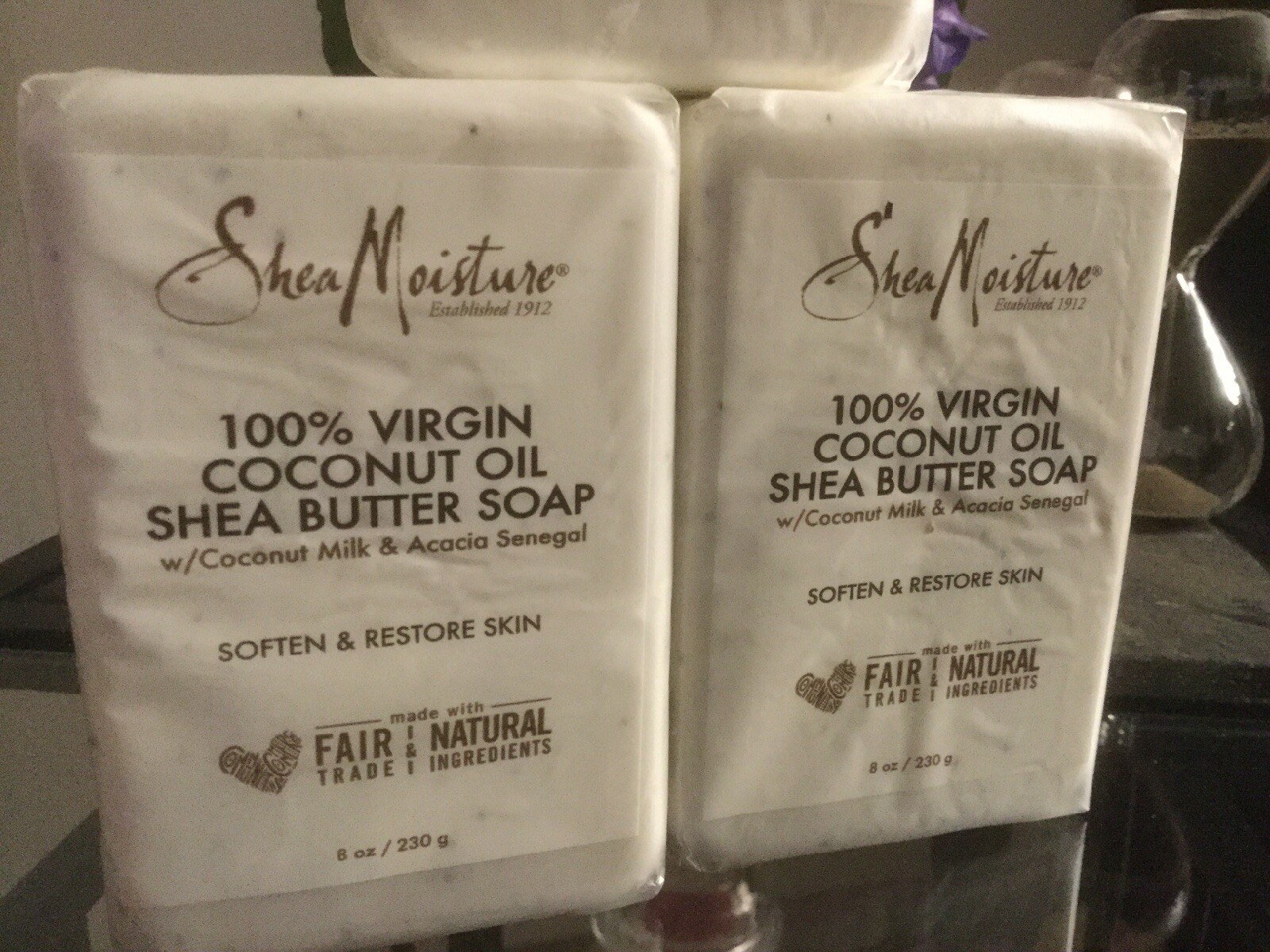 SHEA MOISTURE BAR SOAP LOT OF (9VIRGIN COCONUT MILK & OIL & ACACIA SENEGAL 8 OZ.