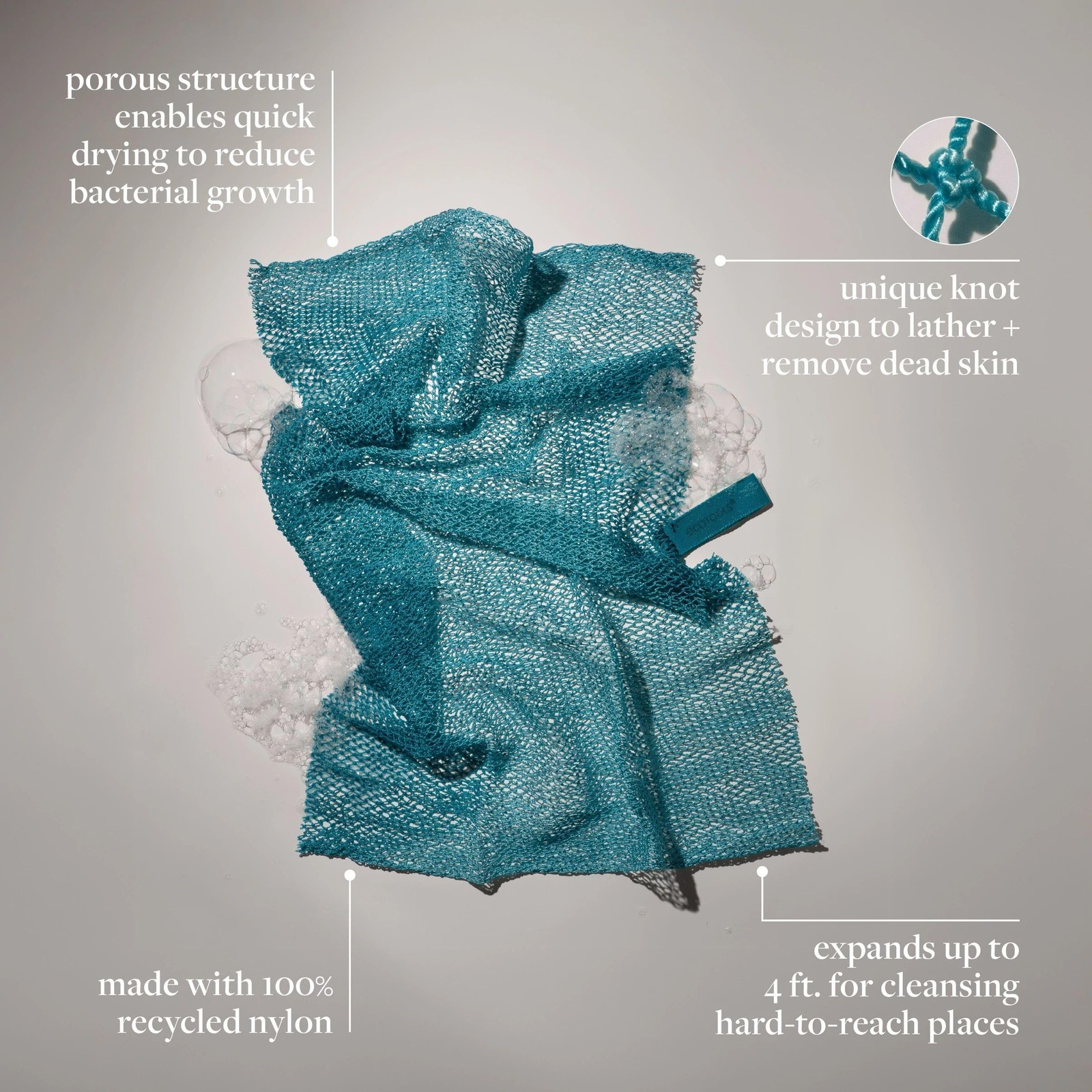 EcoTools Exfoliating Bath Net, Inspired by African 1 Count (Pack of 1), Blue