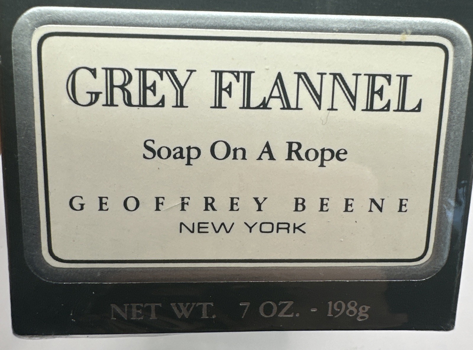 Vtg Geoffrey Beene Grey Flannel Bar Soap on a Rope 7oz NEW New York