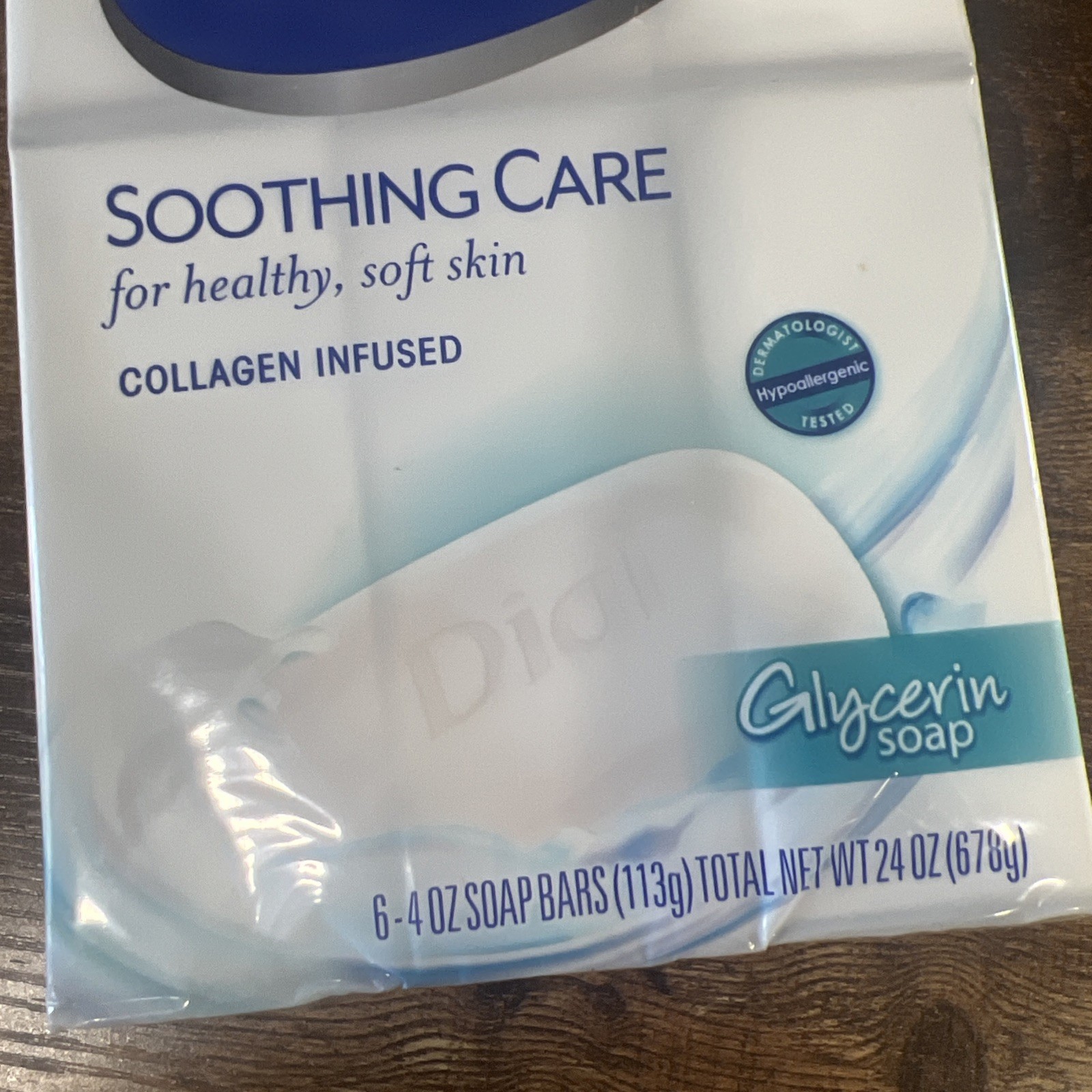 Dial Soothing Care Glycerin Infused Healthy Skin Bar Soap 6PK 4oz Collagen