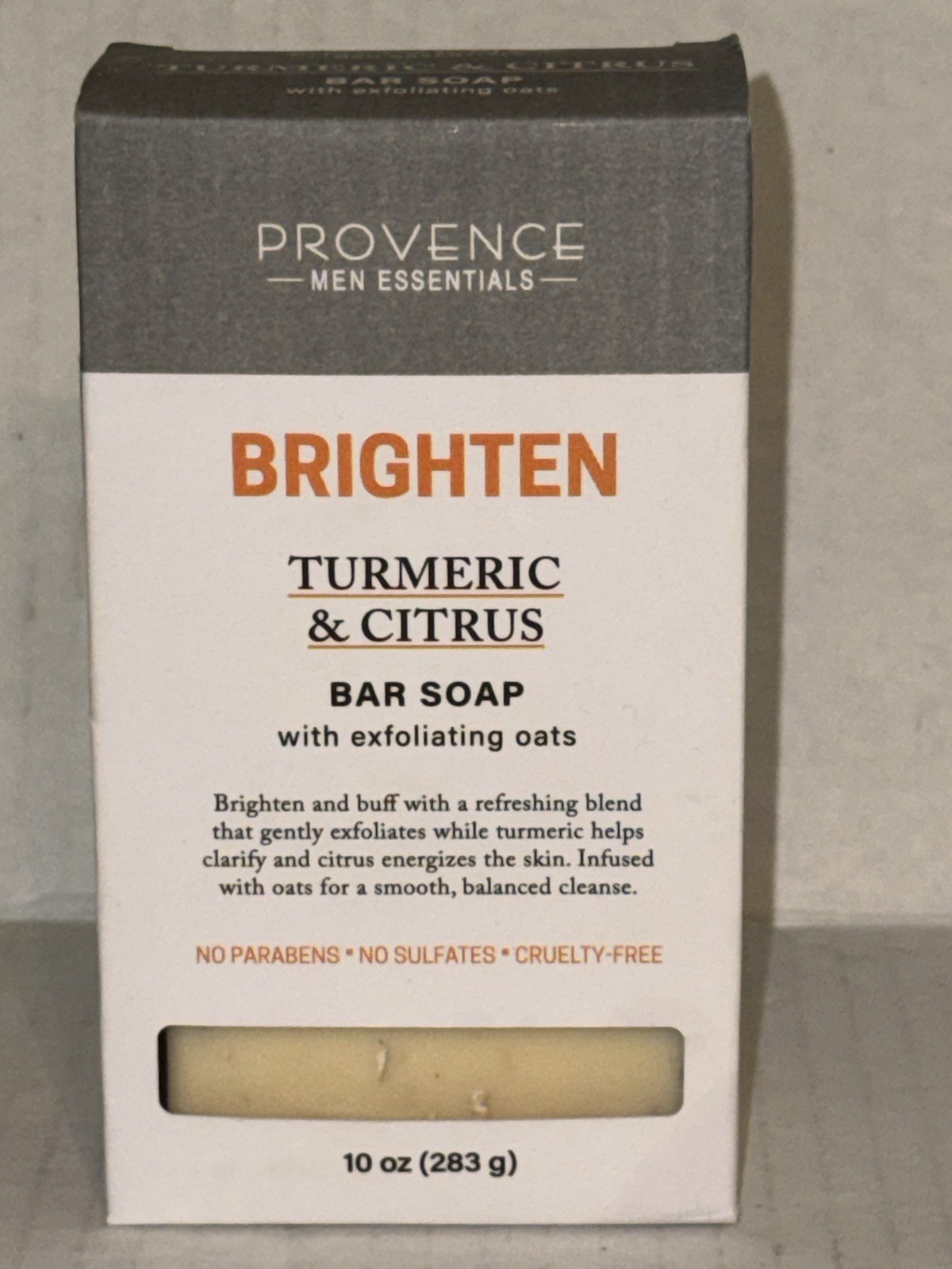Provence Men Essentials TURMERIC & CITRUS Bar Soap w/ Exfoliating Oats 10oz NIP