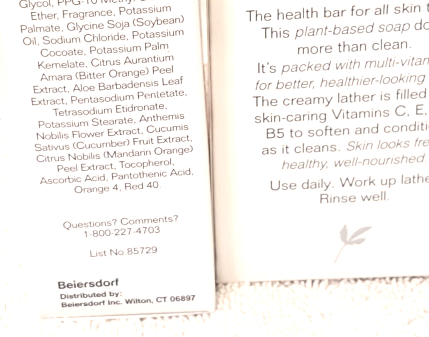 Basis Vitamin Bar Soaps 2 bars Cleans and Softens with Vitamin C, E, and B5