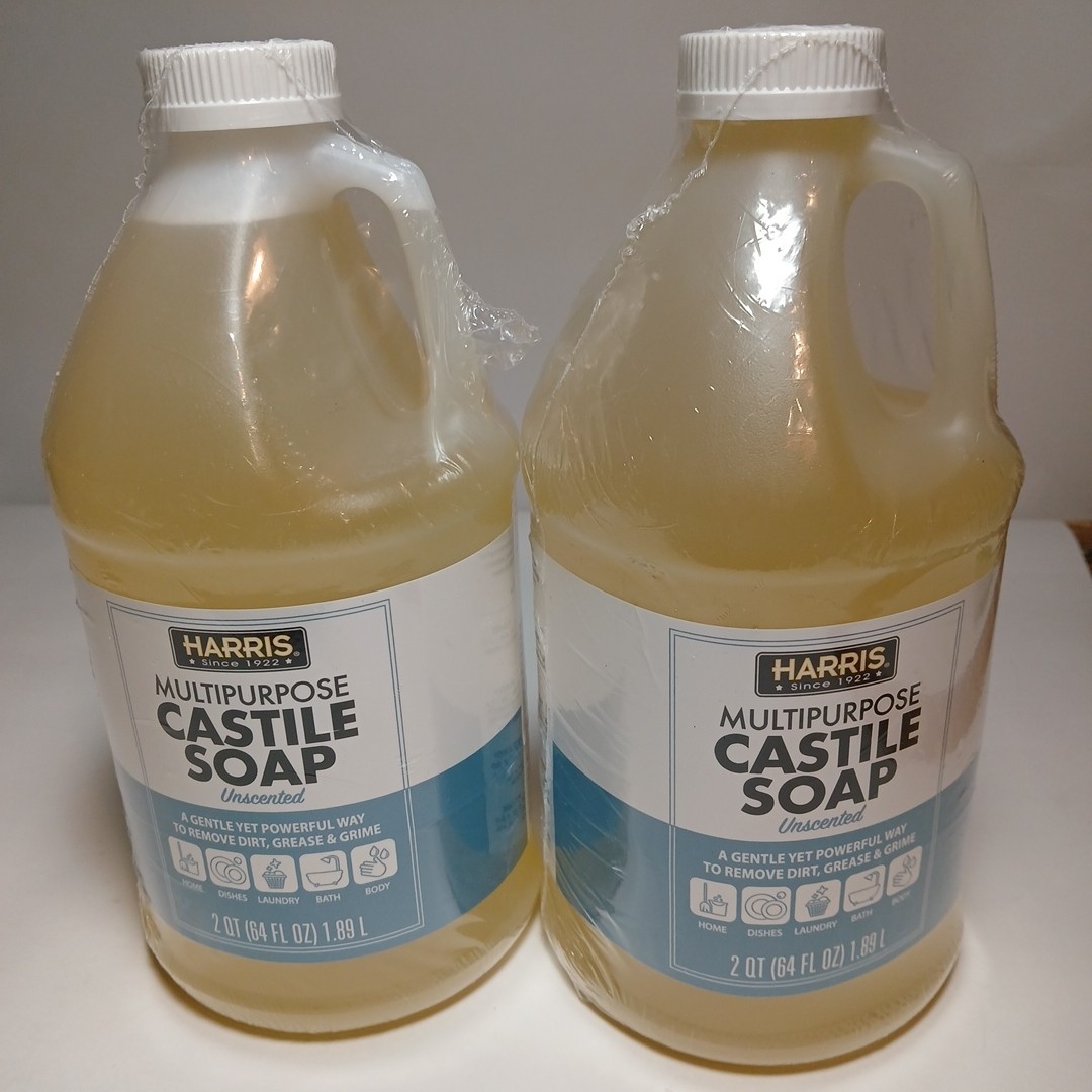 2x Liquid Castile Soap USA made Multi-Purpose Cleaner Unscented 64 Oz (128oz) 1d