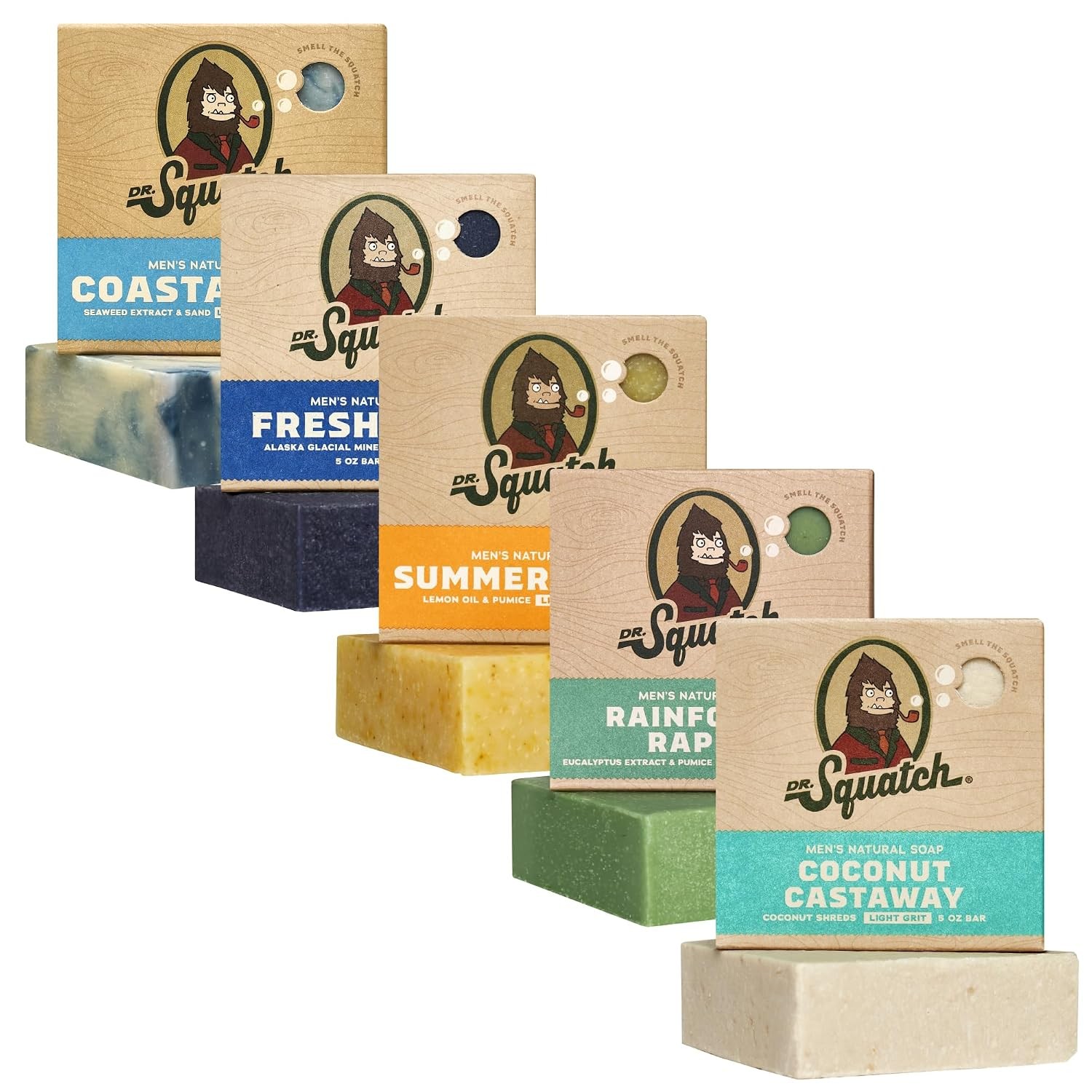 Dr. Squatch Natural Men’s Bar Soap – Cold Process Body Soap Bar with Natural Oil