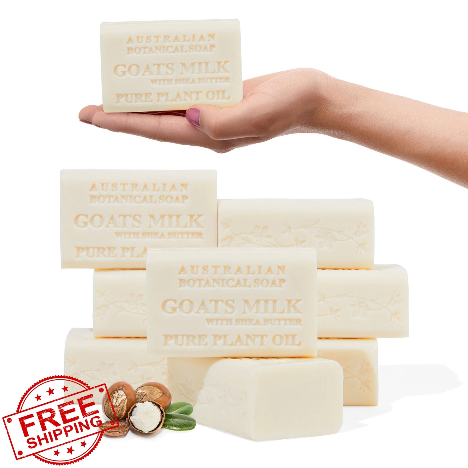 Australian Botanical Soap Goat Milk Shea Butter 6.6oz Pack of 8