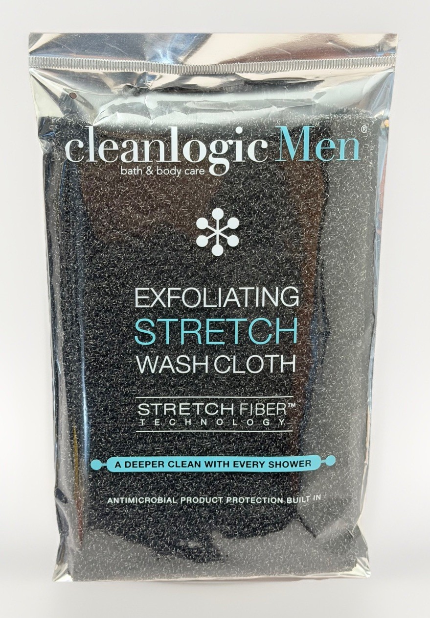 Clean Logic Detox Charcoal Purifying Stretch Wash Cloth BLACK 1 Count Shower Spa