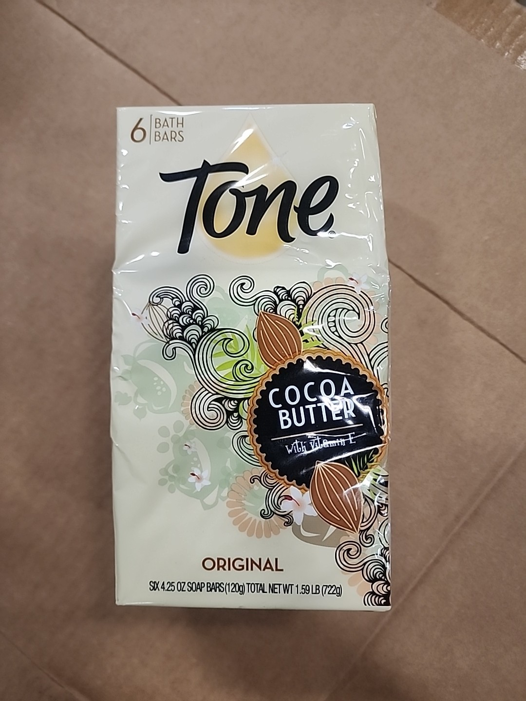 Tone Bath Bar Soap Original W/Cocoa Butter And Vitamin E 6-Pack 4.25 Oz (6 BARS)