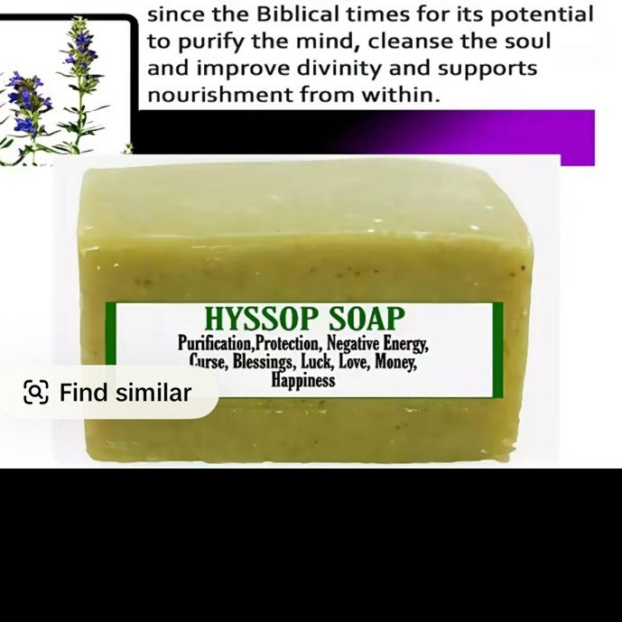Hyssop Soap Herbal Scent Body & Hand Bar Soap Floral Green Rectangular Regular