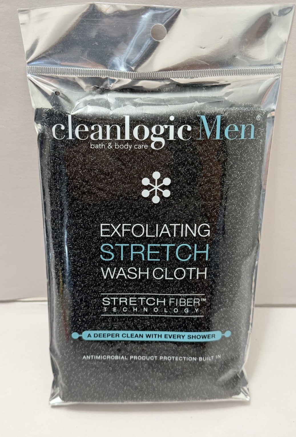 Clean Logic Detox Charcoal Purifying Stretch Wash Cloth BLACK 1 Count Shower Spa