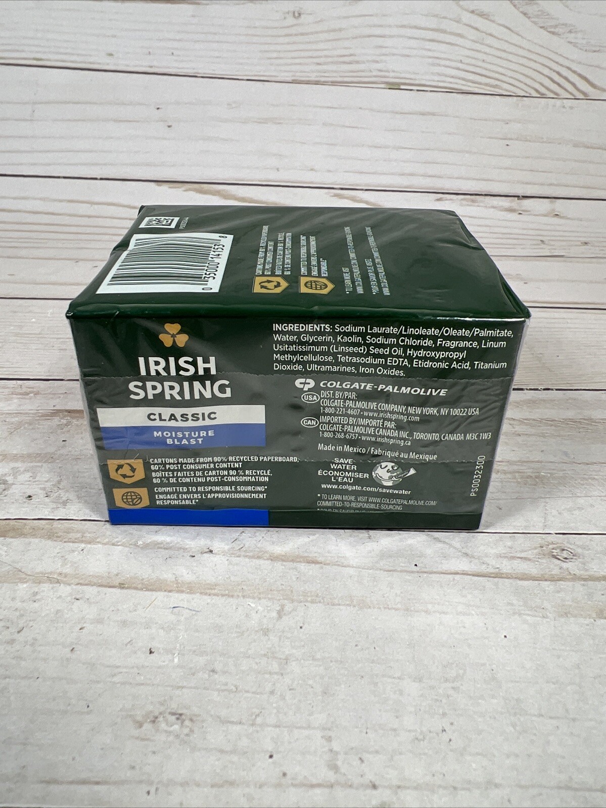 Irish Springs Classic Moisture Blast Bar Deodorant Soap 2-Count (4 Pack)