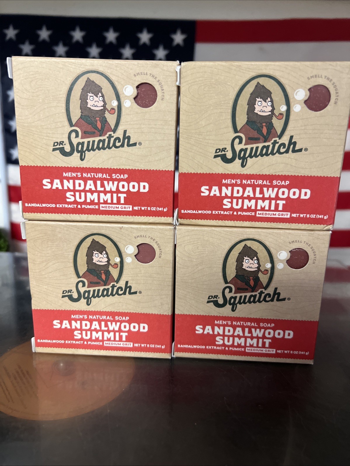 4 Pack Dr. Squatch Men’s Natural Soap – Sandalwood Summit, 5 oz
