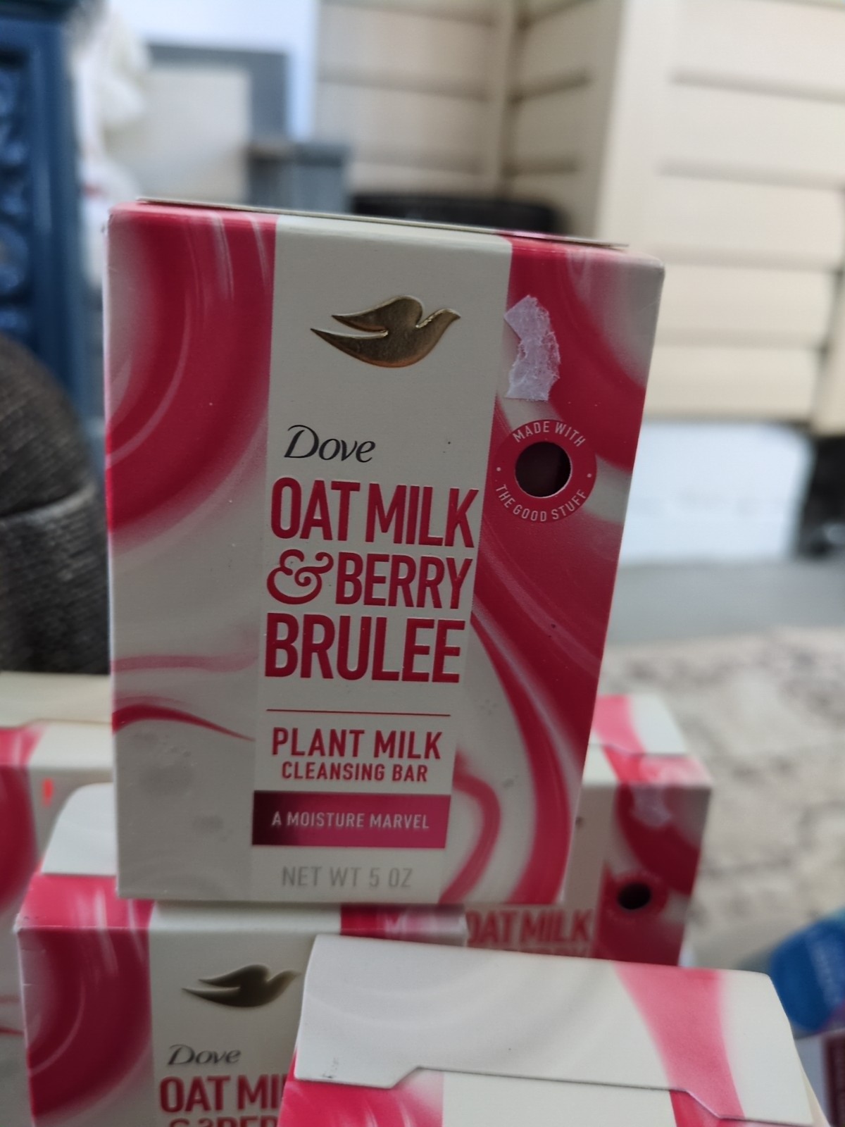 5 Pack Dove Moisture Marvel Oat Milk & Berry Brulee Plant Milk Bar Soap 5 oz ea