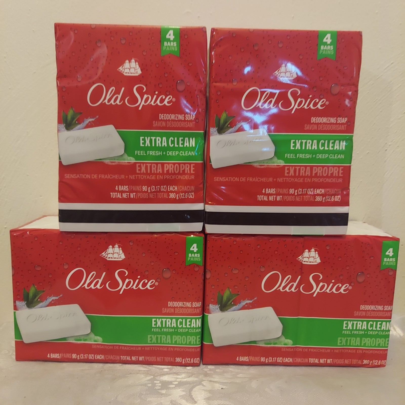 Old Spice Deodorizing Bar Soap Extra Clean Fresh & Deep Clean 16 Bars 3.17 oz ea