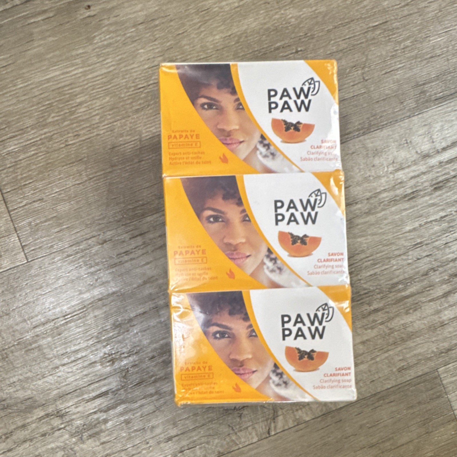 Paw Paw Papaya Clarifying Soap 3 Pack for Body, Face & Hands pack of 6