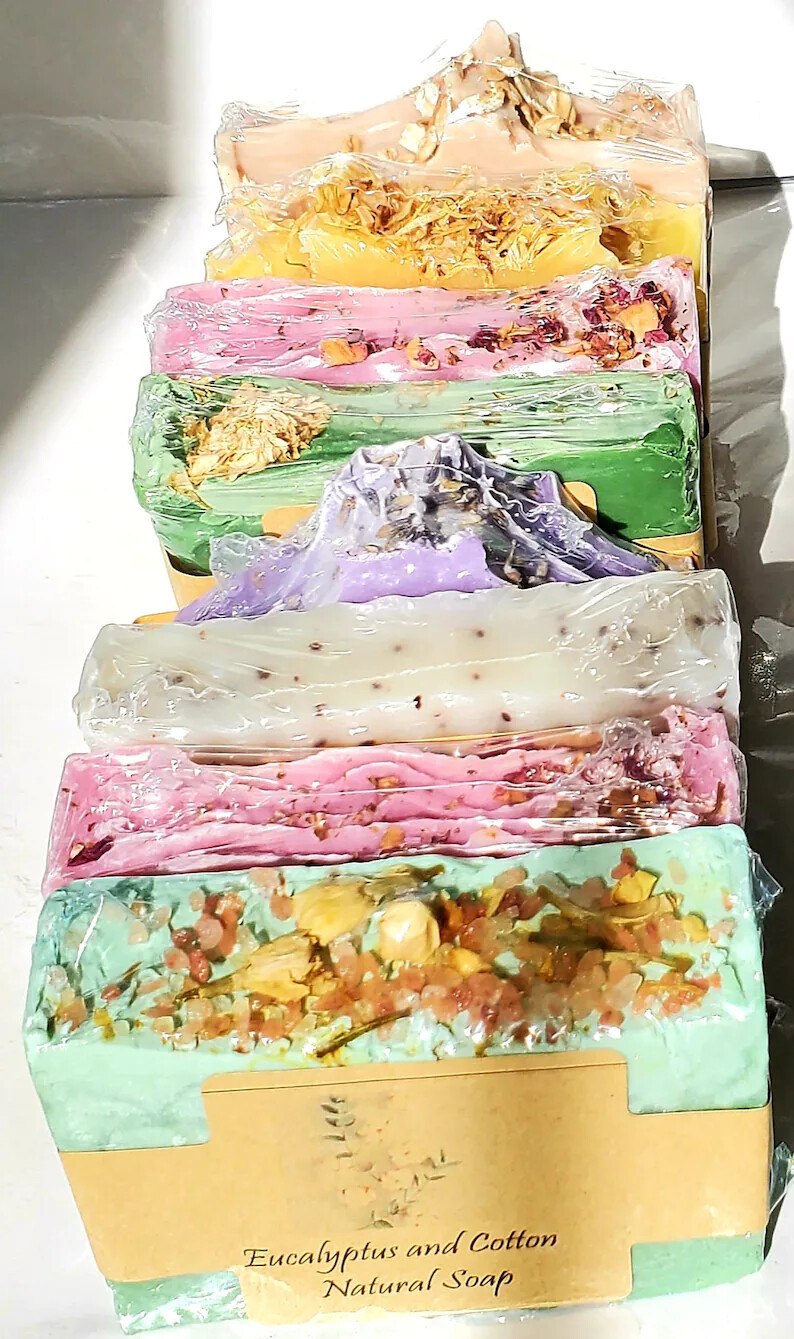 Handmade Cold Process Soap | Natural Bar Soaps -Goat Milk, Lavender, Aloe, Rose