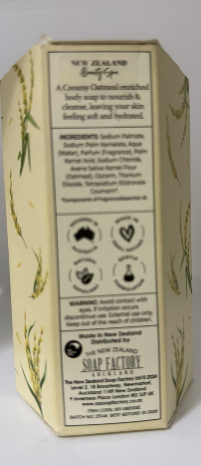 NEW ZEALAND BEAUTY SPA EXFOLIATING CREAMY OATMEAL MOISTURIZING SOAP 5 BARS 15OZ