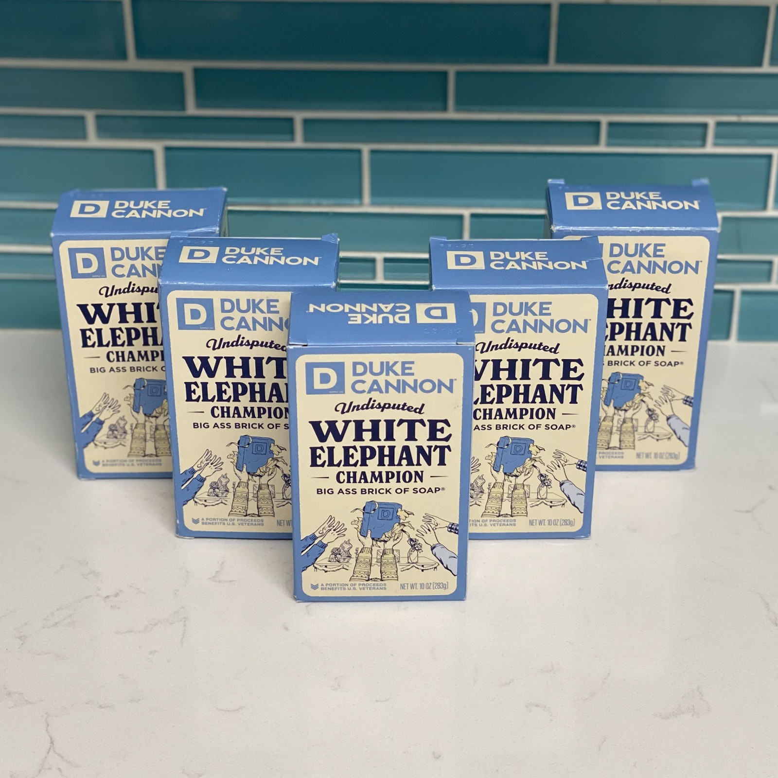 Lot Of 5 Duke Cannon White Elephant Champion Big Ass Brick of Soap 10oz