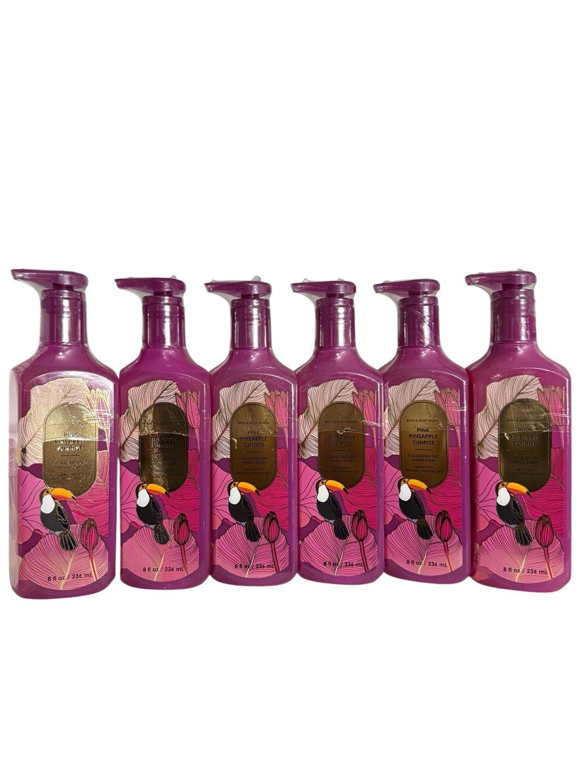 6 New PINK PINEAPPLE SUNRISE BATH & BODY WORKS CLEANSING GEL SOAP