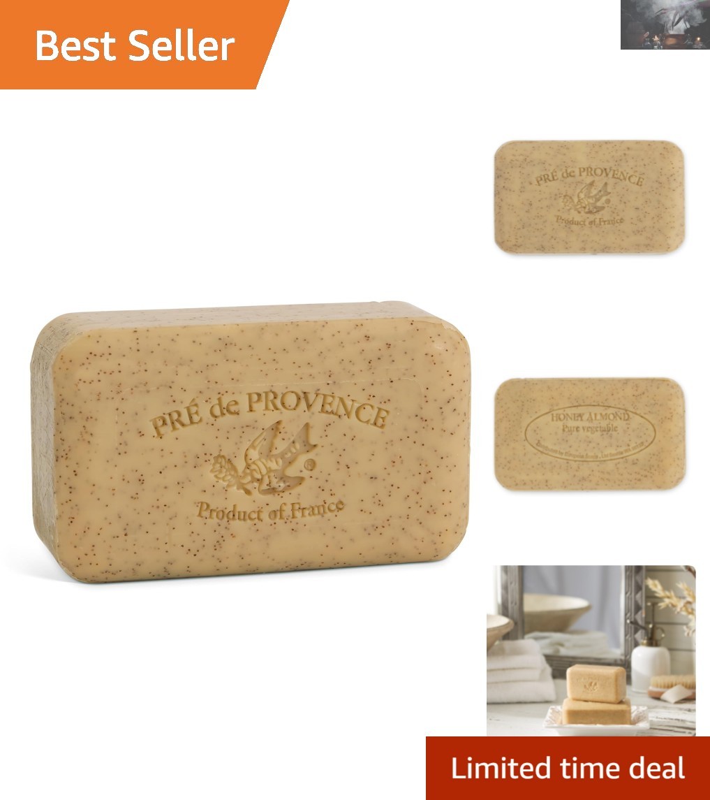 Luxury Honey Almond Shea Butter Soap Bar – Rich, Hydrating Formula, 5.3 Oz