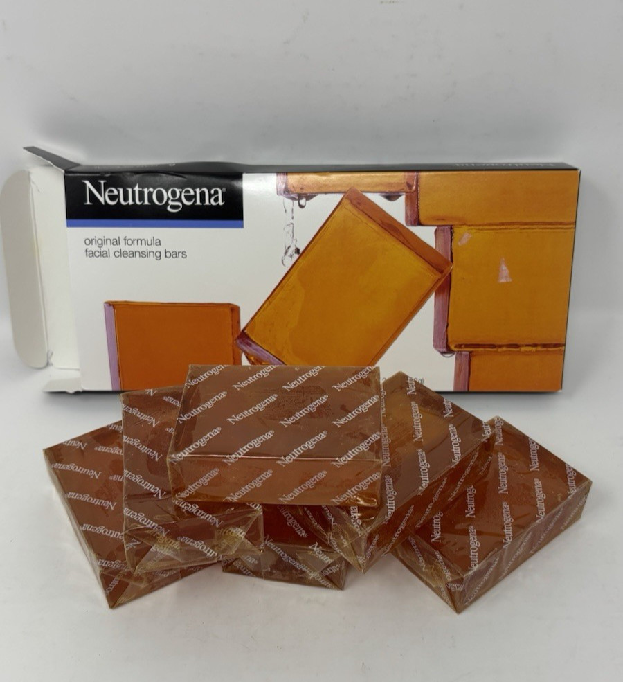 NEW 6 Pck Neutrogena Transparent Facial Bar Soap Original Formula Full Size Bars