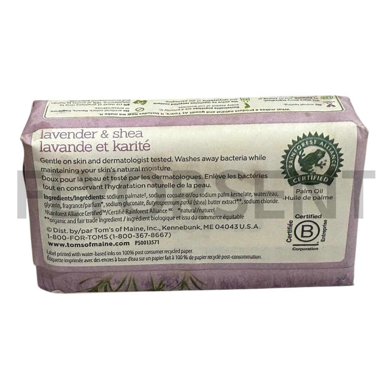 X5 Tom’s of Maine Natural Beauty Bar Soap, Lavender & Shea-Raw Shea Butter 5oz