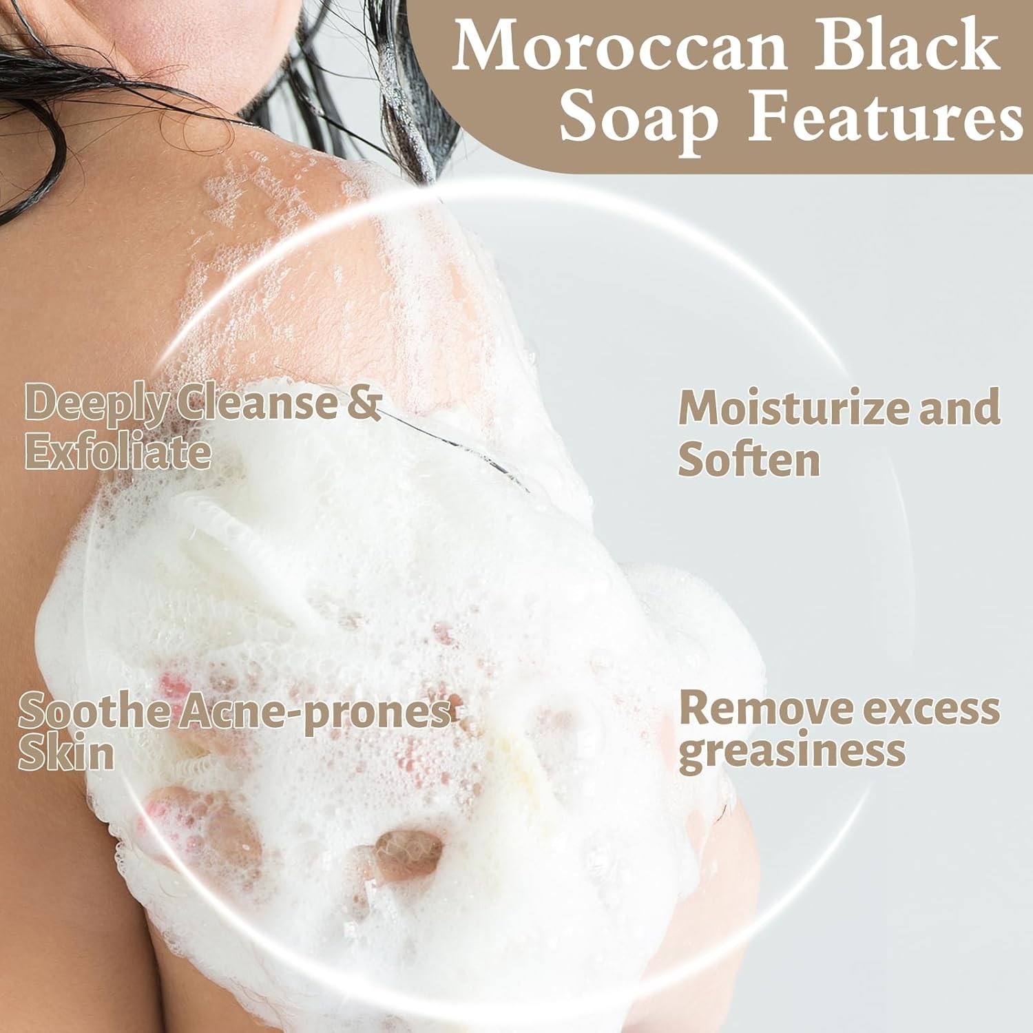 2 Pack Organic Moroccan Black Soap Soften Skin, Moisturizing Beldi Soap 5.29 oz