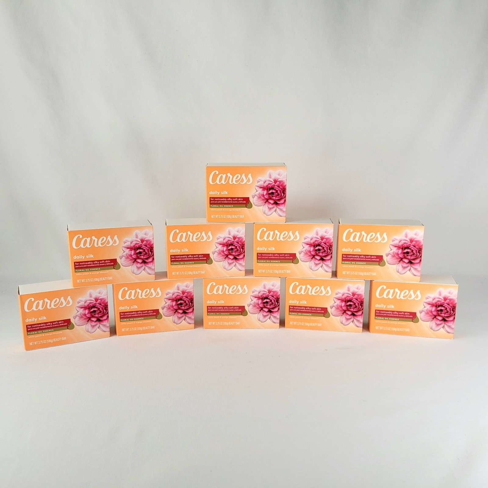 Caress Daily Silk White Peach & Orange Blossom Beauty Bar Soap Lot Of 10 Bars
