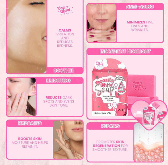 Beauty White Soap by You Glow Babe 5 Bars x 70g – 2 Pack
