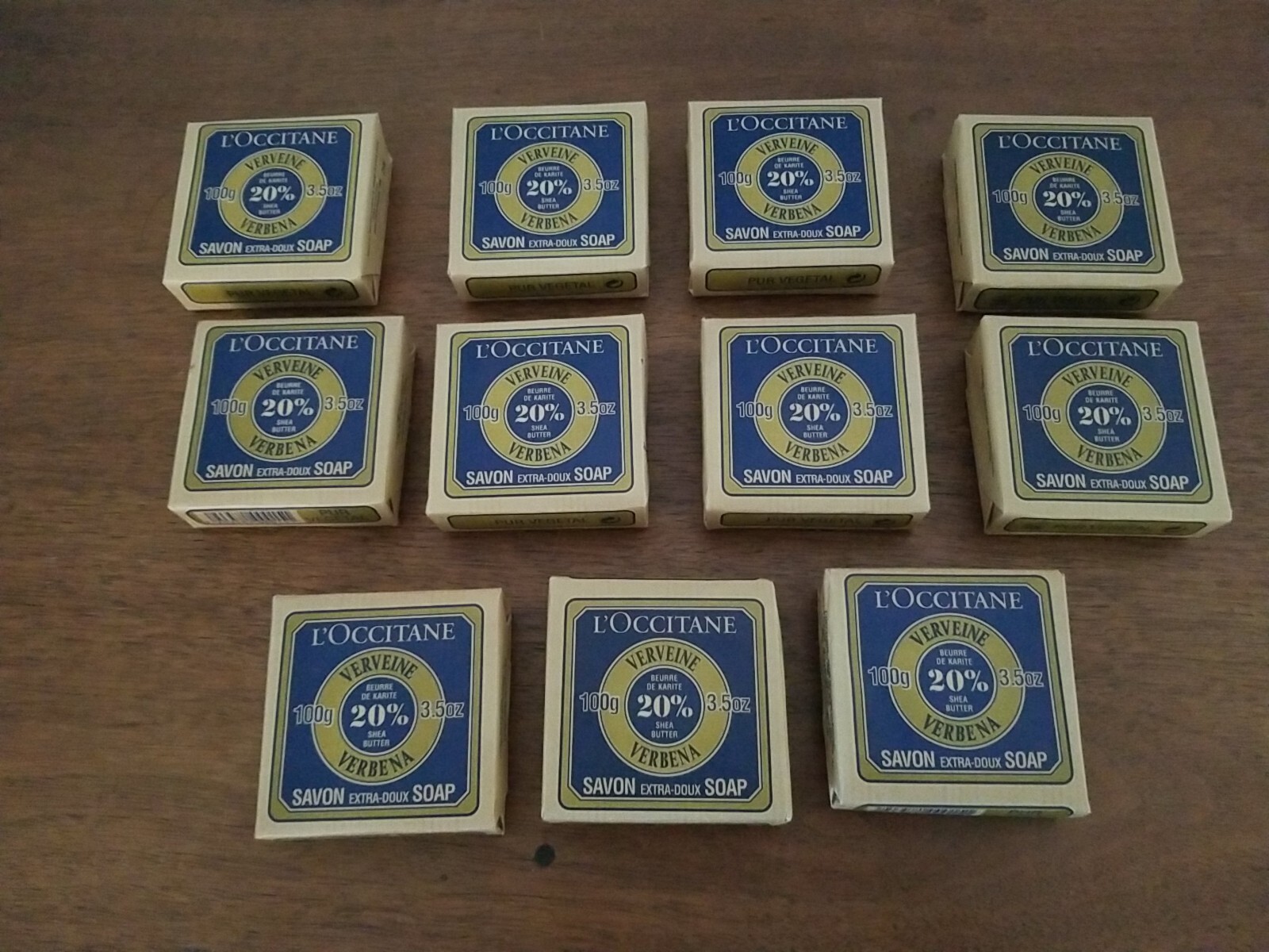 (11) L’Occitane VERBENA 100g/3.5oz  20% Shea Butter Savon extra doux Soap LOT
