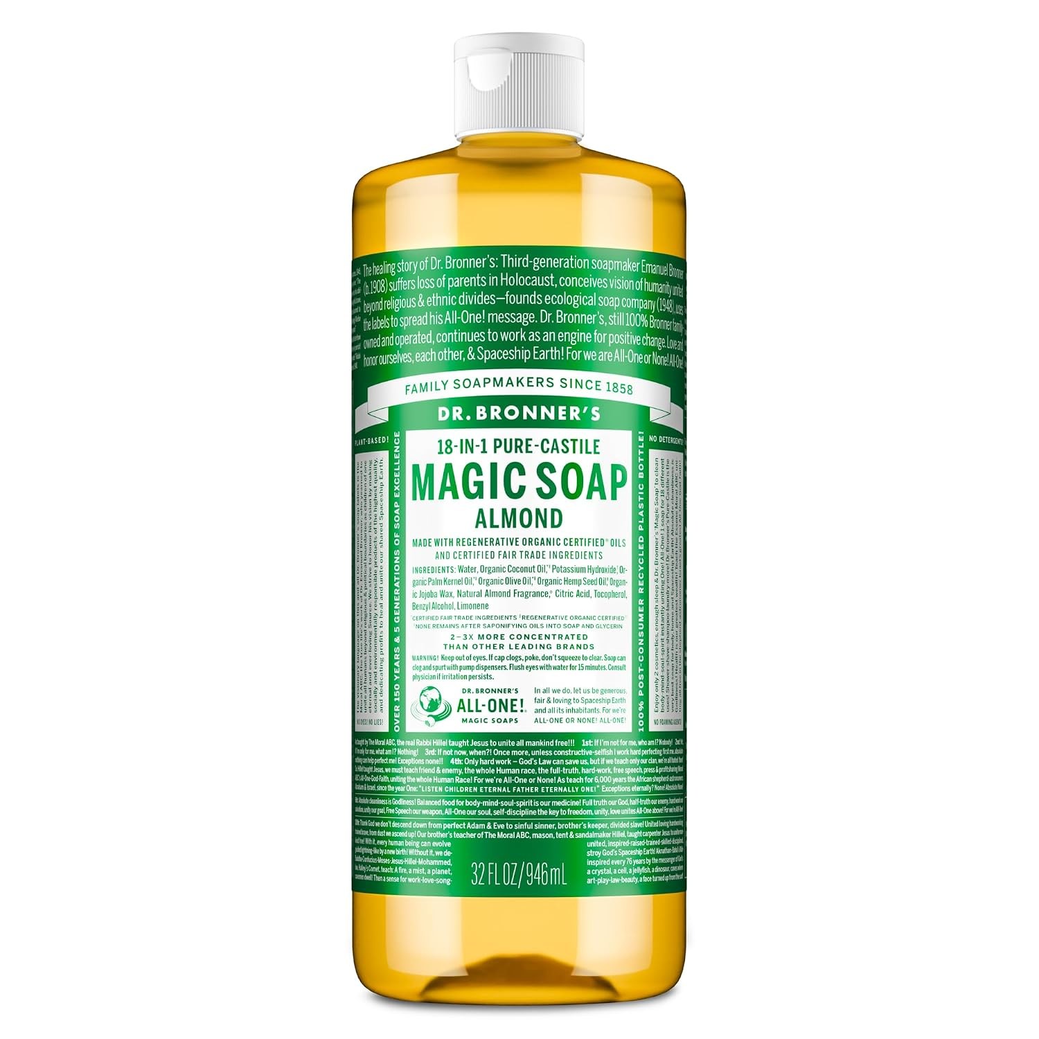 Pure-Castile Magic Liquid Soap (Lavender, 8 Ounce) – Made with Regenerative Orga
