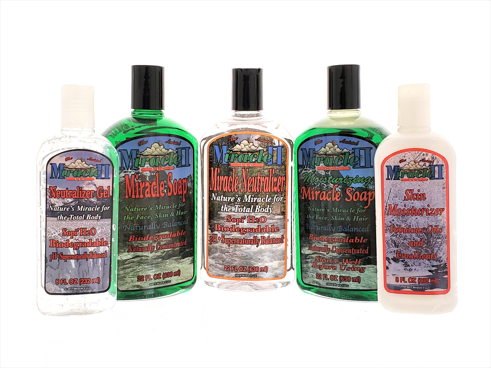 Miracle Soap 2, Moisturizing Soap II, Neutralizer, Gel , Lotion – SAMPLE PACK