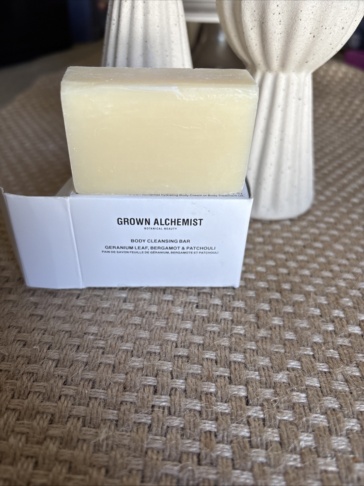 Grown Alchemist Body Cleansing Bar Geranium Leaf Bergamont Patchouli, 1.76 oz