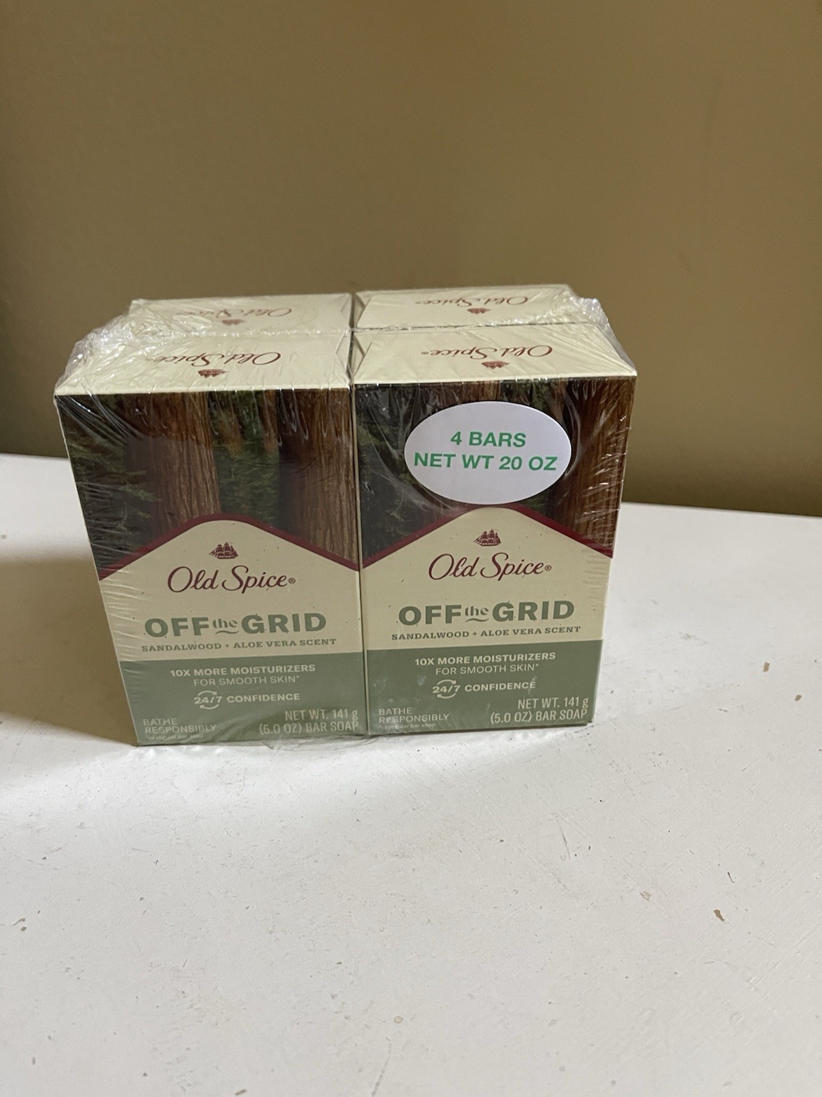 Old Spice Off the Grid Sandalwood + Aloe Vera Scent Bar Soap 5 oz. ea Lot 4