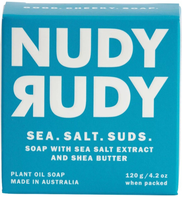 Ɣ NUDY RUDY (4.2 Oz.) Bar ●SEA. SALT. SUDS● Sea Salt Extract & Shea Butter Soap.