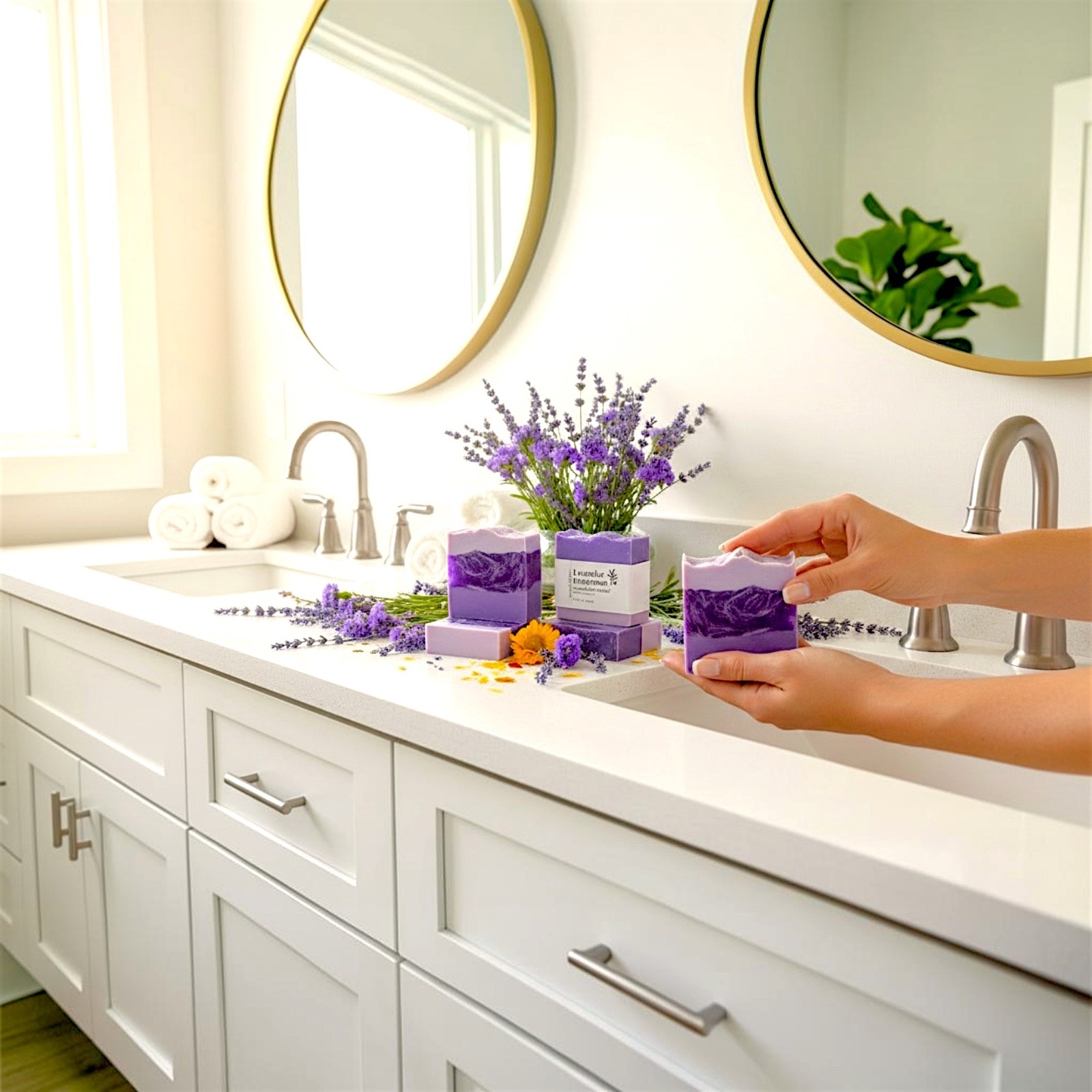 LumaLather Lavender Handmade Soap Bar – Relaxing Moisturizing Artisan Bath Soap