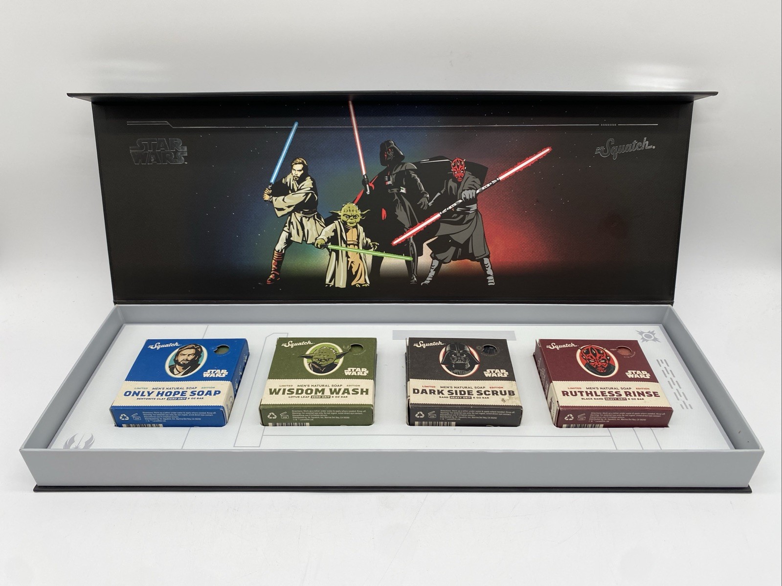 Dr. Squatch STAR WARS Soap in Collectors Box Four 5 Oz Soaps Limited Ed, Disney