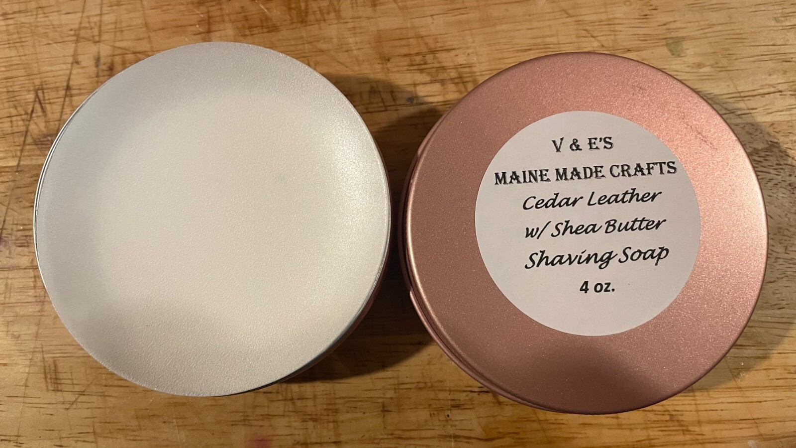 Glycerin shaving soap – Cedar Leather with Shea Butter