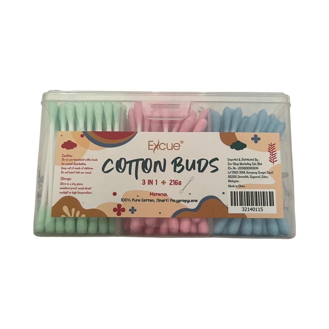 216Pc Bamboo Cotton Buds Wood Natural Biodegradable Cotton Swabs Ear Bud S