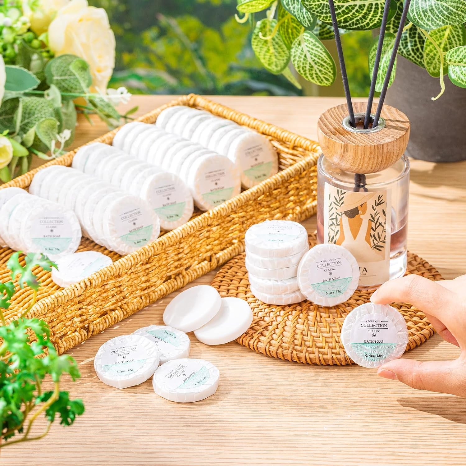 Mini Soap Bars 0.4 oz Small Round Coin Size Hotel Soap Bars Bulk
