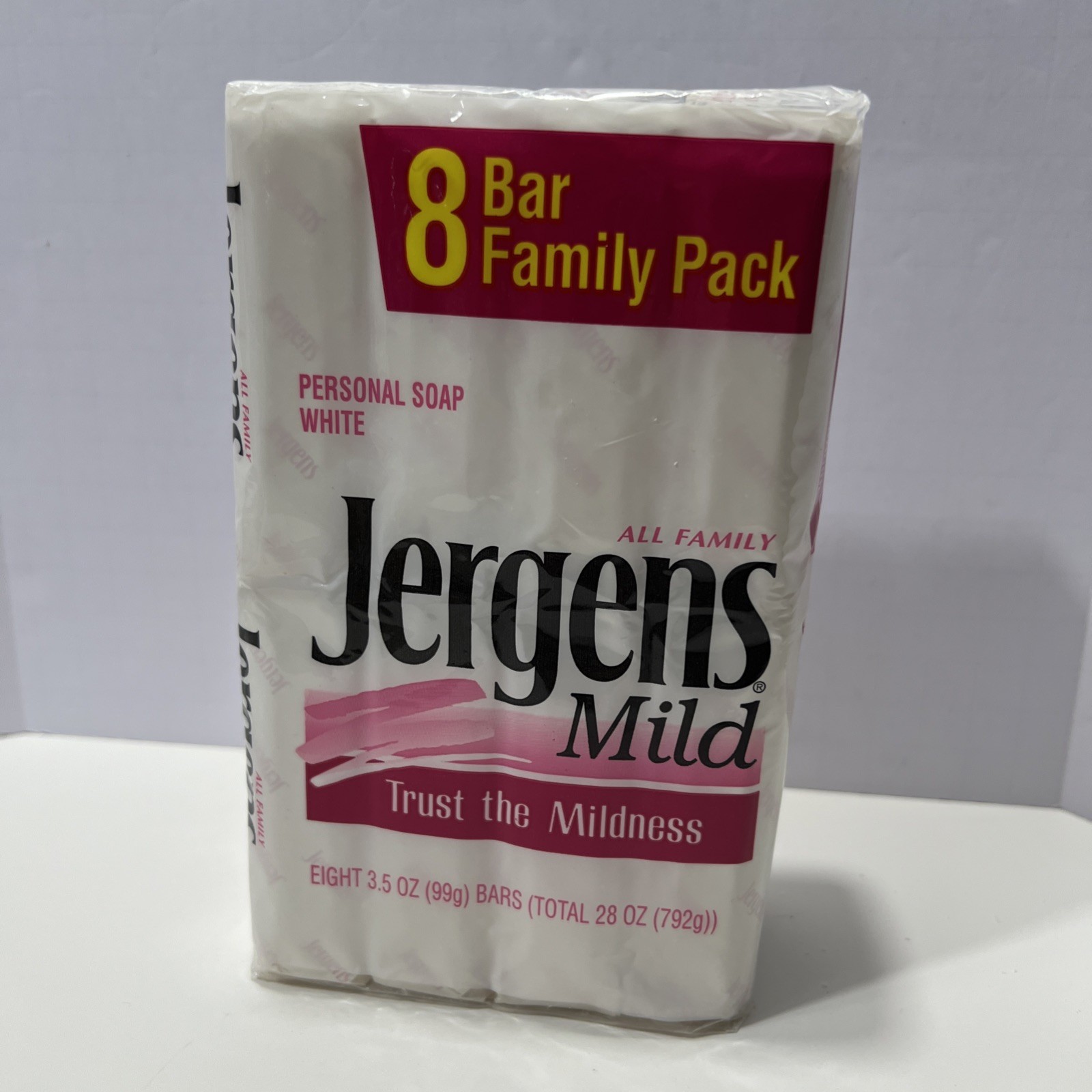 Jergens Family Pack Lot Of 8 Mild Bar Personal Size White Soap 3.5oz NOS
