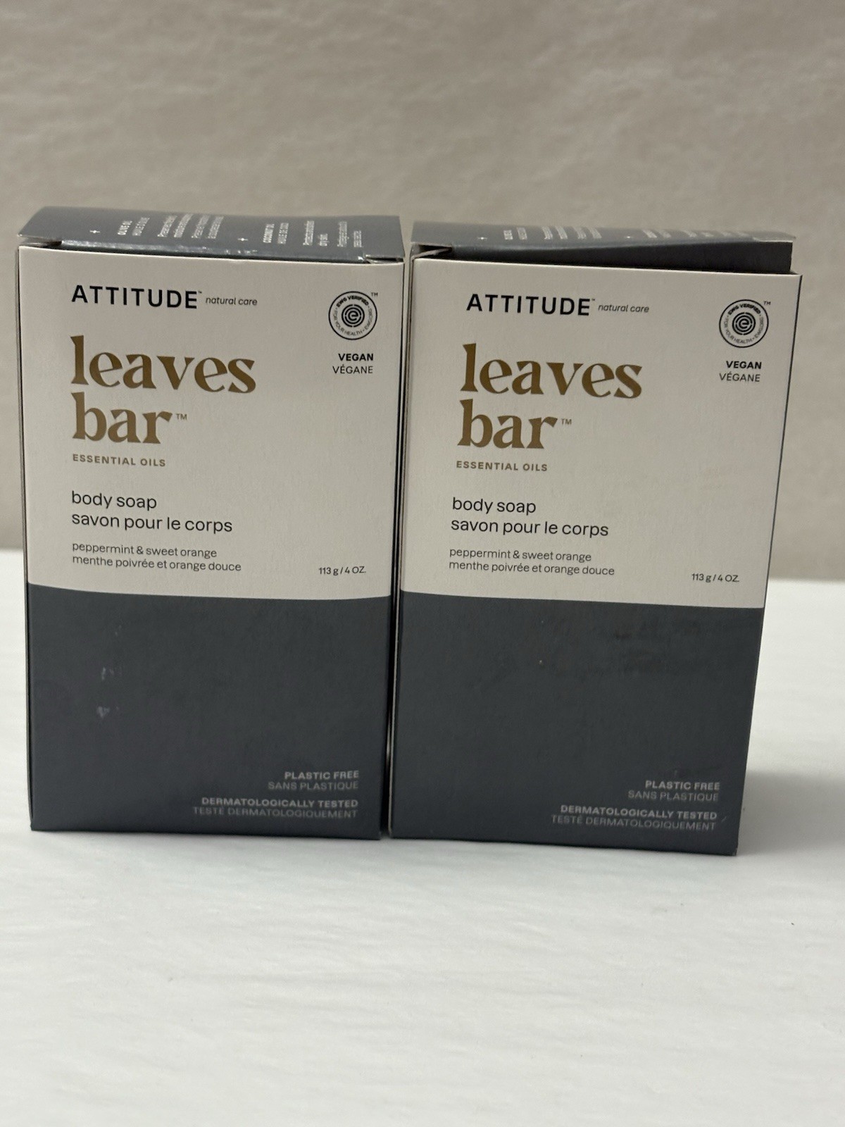New ATTITUDE Leaves Bar Body Bar Soap Peppermint & Sweet Orange 4 oz 2-PACK (SH8