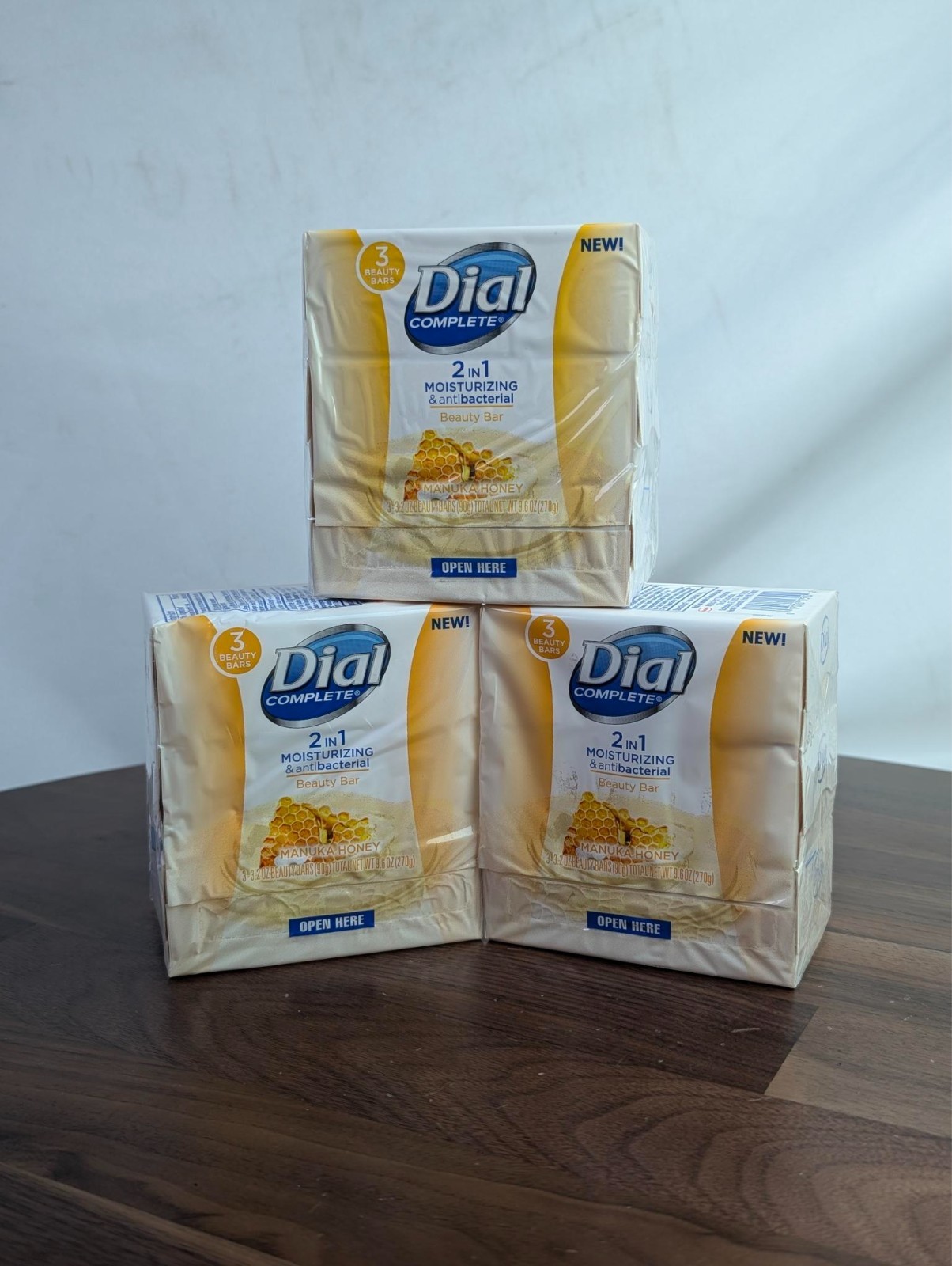 Dial 3-Bar Moisturize & Antibacterial Soap 3.2 Oz Ea. Total 9 Bars Manuka Honey